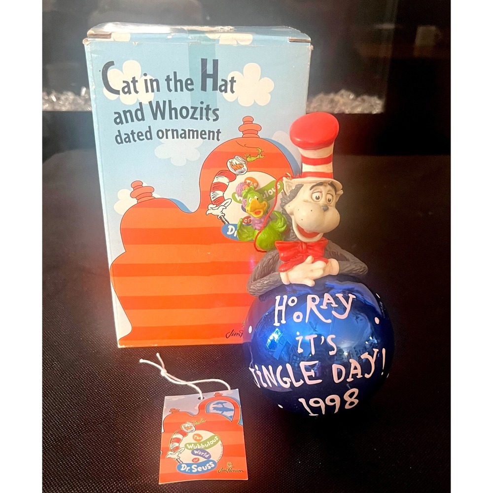 Dr.‎ Seuss Cat in the Hat and Whozits dated Holiday Christmas Ornament 1998
